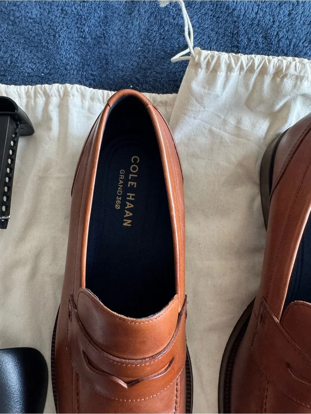 Cole Haan Men’s Brown  Leather Carney Penny Loafers